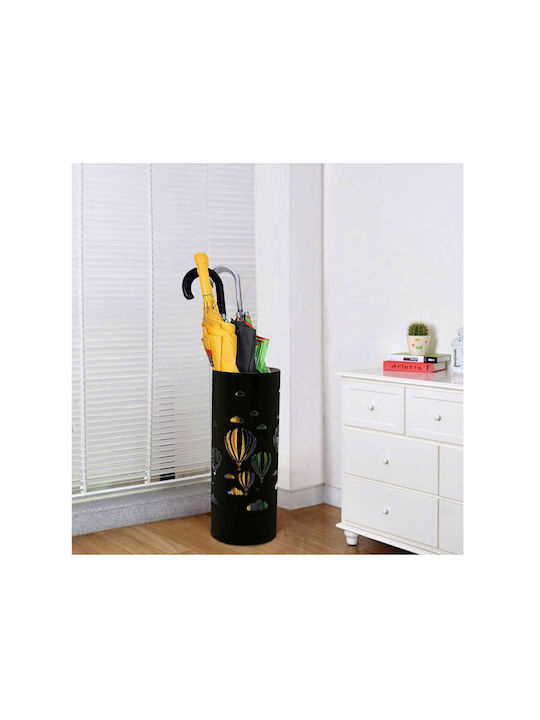 Bakaji Regenschirmständer Metallisch Schwarz 19.5x19.5x49cm 1Stück