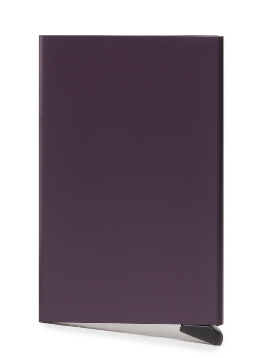 Cardprotector Men's Wallet Cards with RFID and Slide Mechanism Dark Purple