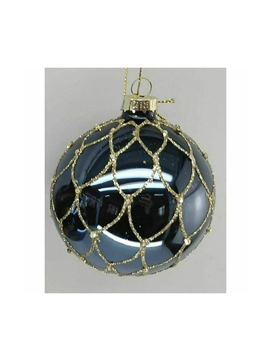 Iliadis Christmas Glass Ball Ornament Blue 8x8cm 6pcs