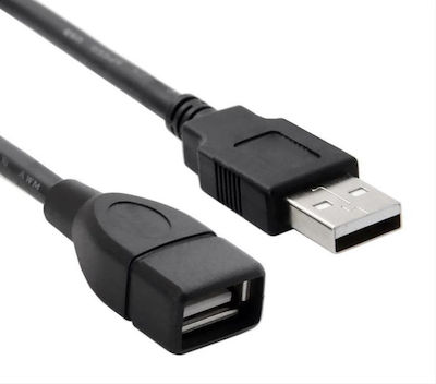 Powertech USB 2.0 Kabel USB-A-Stecker - USB-A-Buchse Schwarz 1.5m CAB-U011