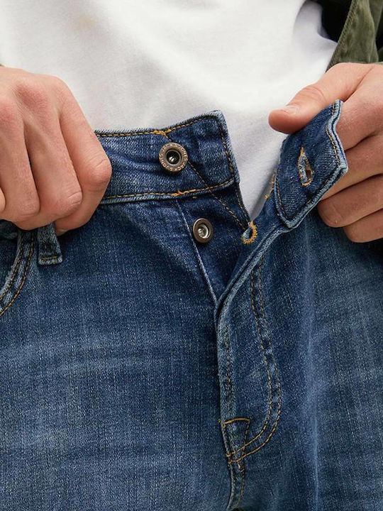 Mike Men's Jeans Pants with Slim Fit Navy Blue