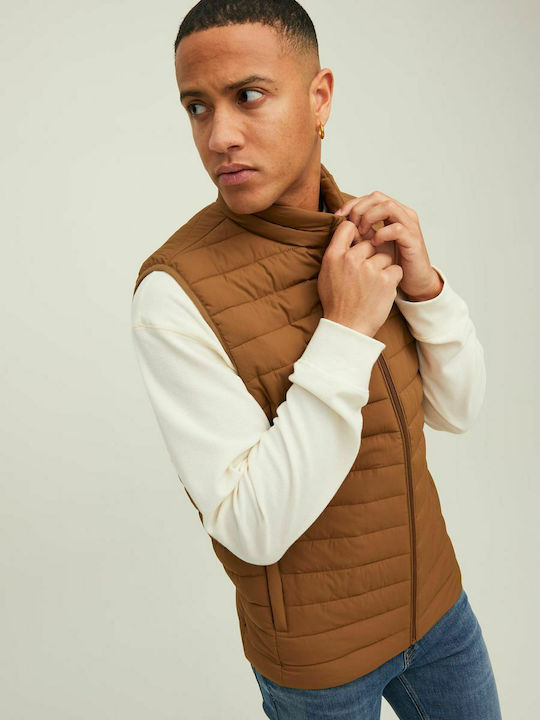 Sleeveless Jacket Puffer Windproof Orange