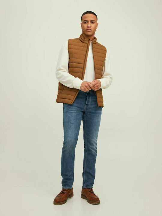 Sleeveless Jacket Puffer Windproof Orange