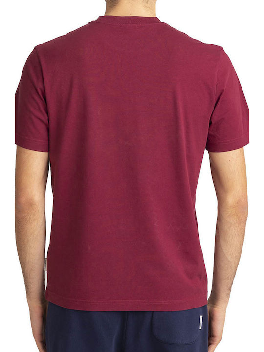 Franklin & Marshall Herren T-Shirt Kurzarm Burgundisch