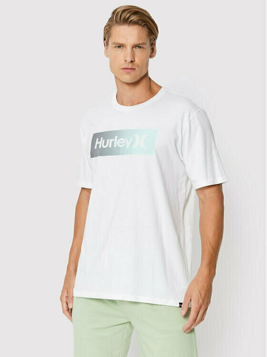 Hurley T-shirt Bărbătesc cu Mânecă Scurtă Alb