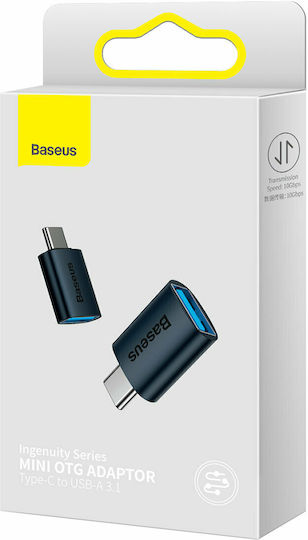 Baseus Ingenuity Конвертор USB-C мъжки към USB-A женски Син 1 брой