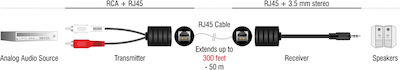 DeLock Konverter RJ-45 weiblich zu 3.5mm / RCA männlich Schwarz 1Stück (87859)