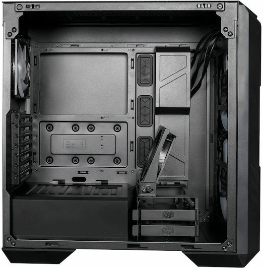 CoolerMaster HAF 500 Геймърско Midi Tower Компютърна Кутия със Страничен Прозорец и RGB Осветление Черна