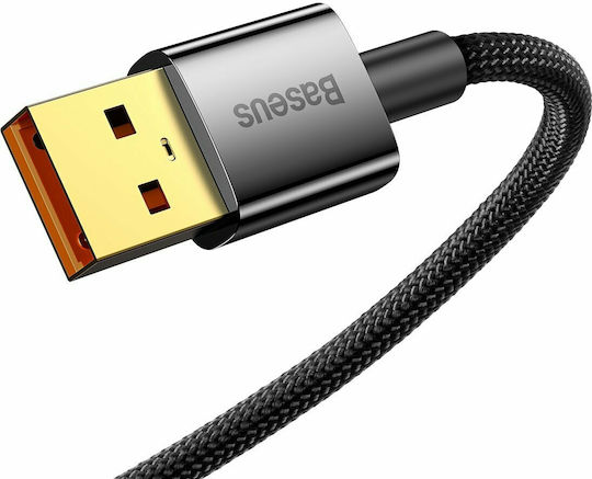 Baseus Explorer Geflochtenes LED USB 2.0 Kabel USB Typ-C männlich - USB-A 100W PD Schwarz 1m CATS000201