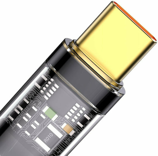 Baseus Explorer Geflochtenes LED USB 2.0 Kabel USB Typ-C männlich - USB-A 100W PD Schwarz 1m CATS000201