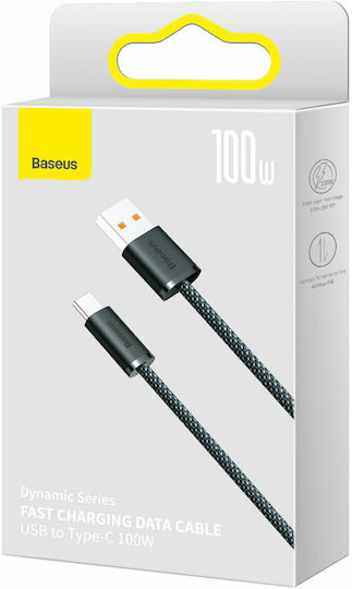 Baseus Dynamic Braided Regular USB 2.0 Cable USB-C Male - USB-A 100W Gray 1m CALD000616