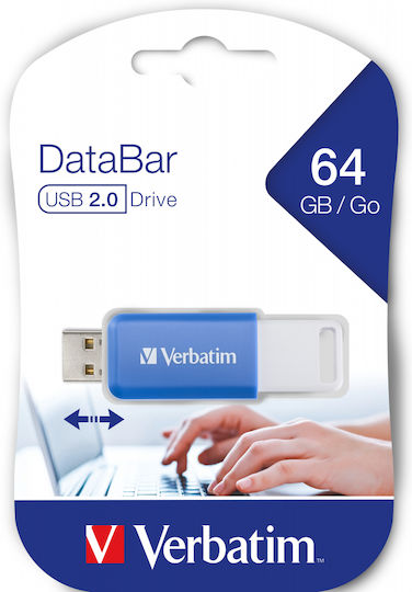 Verbatim DataBar 64GB USB 2.0 Stick Μπλε
