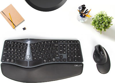 Delux Ergonomic GM901D Kabellos Bluetooth Nur Tastatur Englisch US