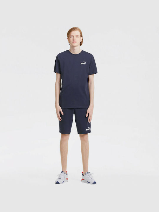 Puma Ανδρικό T-shirt Navy Μπλε με Λογότυπο