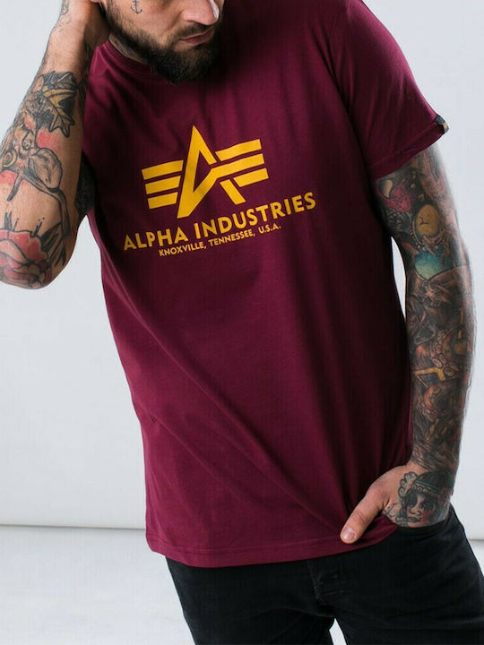 Alpha Industries T-shirt Bărbătesc cu Mânecă Scurtă Roșu 100501-184