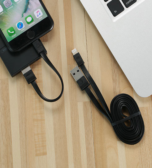 Remax Flat USB to Lightning Cable Μαύρο 1m (Tengy)