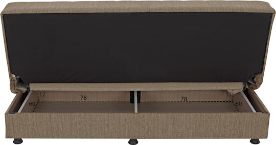 Andri Dreisitzer Sofa mit Stauraum in Braun 180x72x77cm