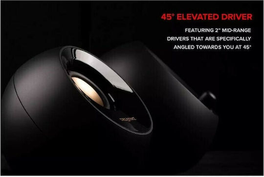 Creative Pebble Plus Компютърни тонколони 2.1 с мощност 8W в Черен цвят