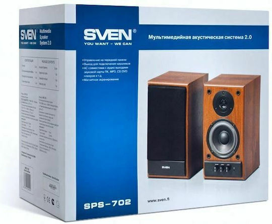 Sven SPS-702 2.0 Speakers 40W Brown