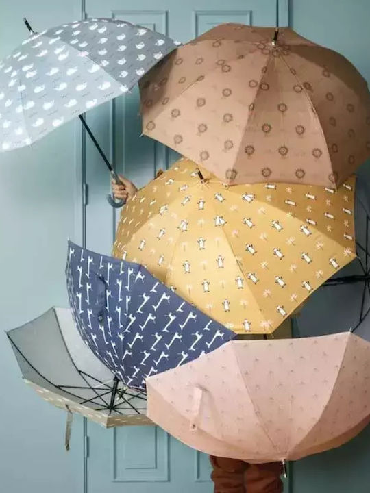 Fresk Kids Curved Handle Umbrella Indigo Dots Blue