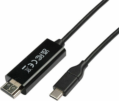 V7 Cable HDMI male - USB-C male 1m Μαύρο