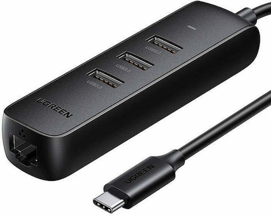 Ugreen CM416 Hub 3 Θυρών USB 2.0 με σύνδεση USB-A / Ethernet