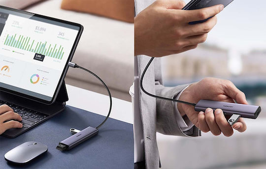 Ugreen Hub 4 Ports USB 3.0 with USB-A Connection Silver