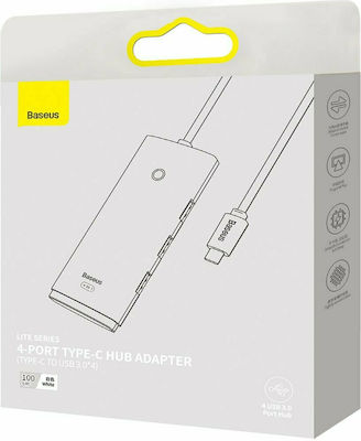 Baseus Lite Series 1m USB 3.0 Hub 5 Θυρών με σύνδεση USB-C Λευκό