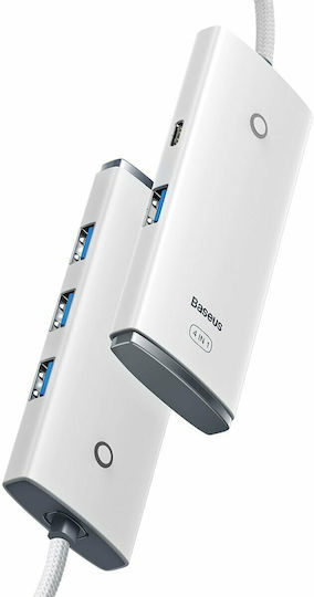 Baseus Lite Series 25cm Hub 5 Θυρών USB 3.0 με σύνδεση USB-C Λευκό