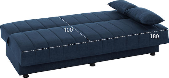 Andri Dreisitzer Sofa Bett Mit Stauraum Blau 180x72x77cm