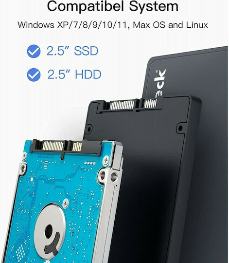 Inateck Withdrawable HDD Enclosure Case for Hard Drive 2.5" SATA III with Connection USB 3.0