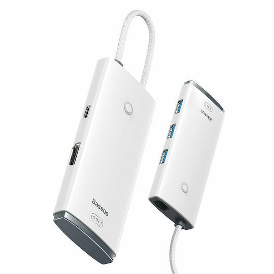 Baseus Lite Series USB-C Dockingstation für Laptops mit HDMI Weiß