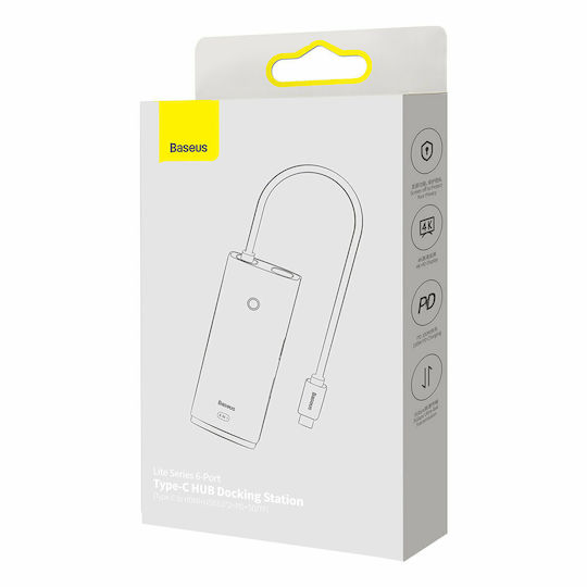 Baseus Lite Series USB-C Docking Station με HDMI Λευκό