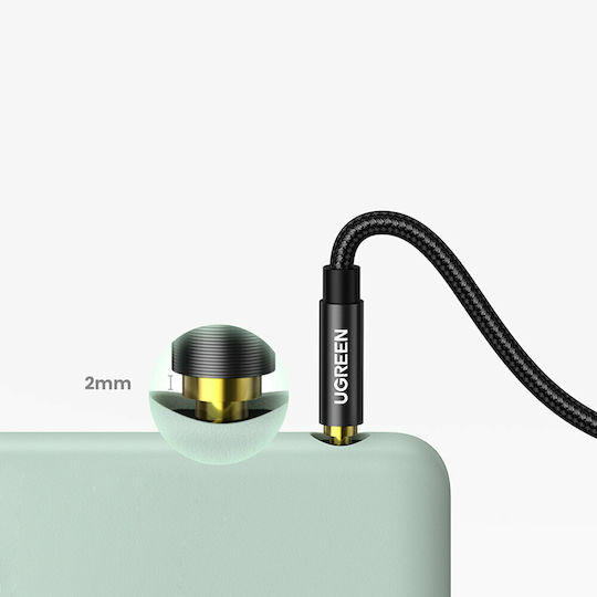 Ugreen 3.5mm Male to 3.5mm Male Audio Cable Black 2m with Gold Plated Terminals 50363