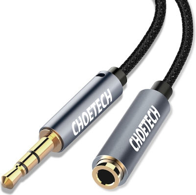 3.5mm male - 3.5mm female Cable Black 1.8m (Choetech AUX001)