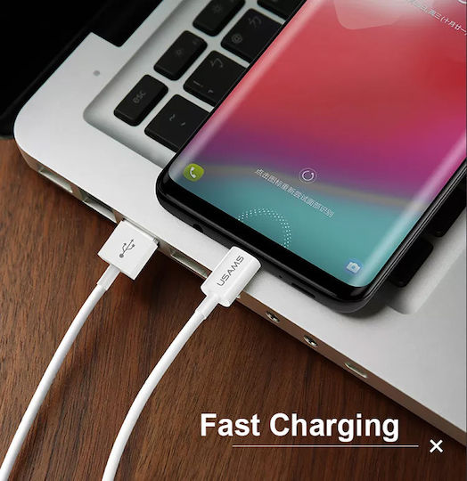 Usams SJ284 Regular USB 2.0 to micro USB Cable Λευκό 1m (SJ284USB01)