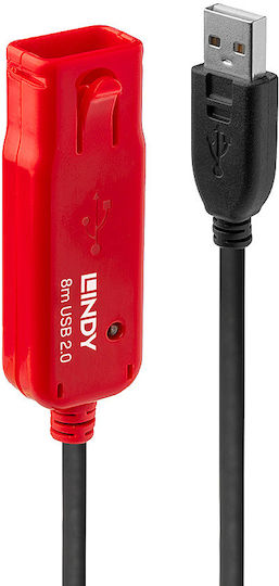 Lindy 8m USB 2.0 Cable A-Male to A-Female (42780)