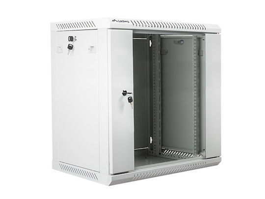 Lanberg Επιτοίχια Καμπίνα Rack 12U 60x45x64.57cm Γκρι WF01-6412-10S