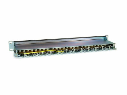 Equip Patch Panel Shielded για Rack 1U 19" 24 Θυρών cat6a Μαύρο