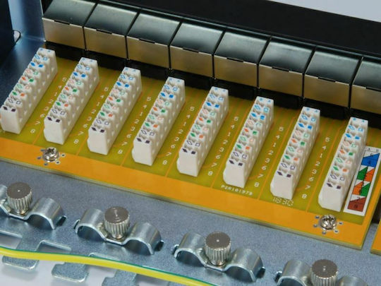 Equip Patch Panel Shielded για Rack 1U 19" 24 Θυρών cat6a Μαύρο