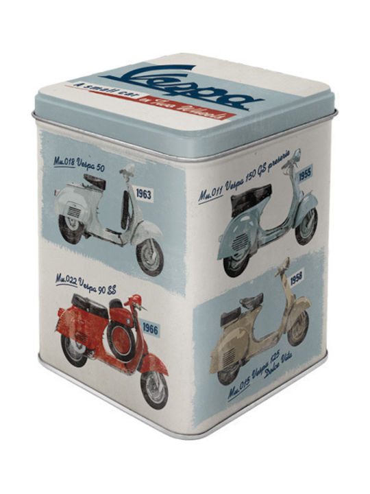 Nostalgic Art Vespa Model Chart Set 1buc Cutii pentru Ceai cu capac Metalic 7.5x9.5x7.5cm