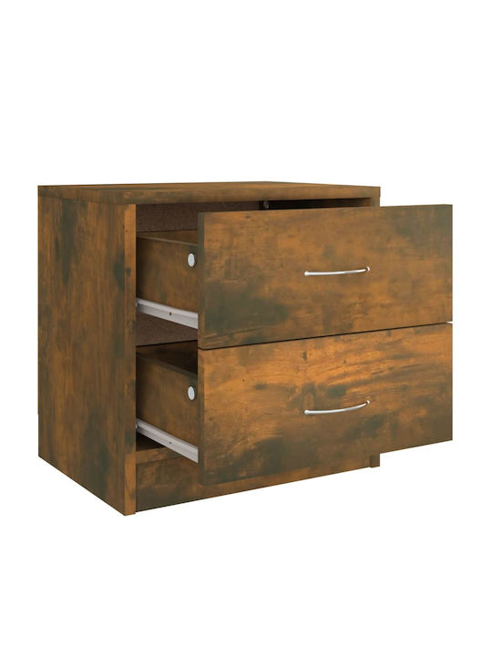 Wooden Bedside Table Smoky Oak 40x30x40cm