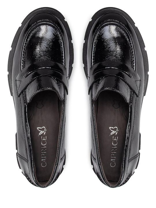Leather Women's Moccasins in Black Color