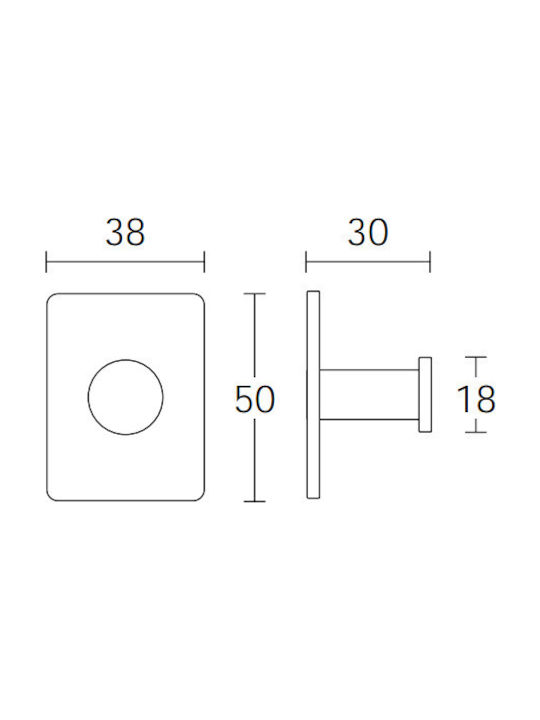 Conset Metal Wall Hanger Chrome 3.8x5cm 2pcs