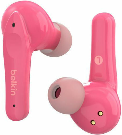 Belkin Soundform Nano In-ear Bluetooth Handsfree Ακουστικά με Αντοχή στον Ιδρώτα και Θήκη Φόρτισης Ροζ