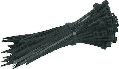 Eurolamp Δεματικά Καλωδίων Πλαστικά 350mmx4.8mm σε Μαύρο χρώμα (100τμχ) (147-54115)
