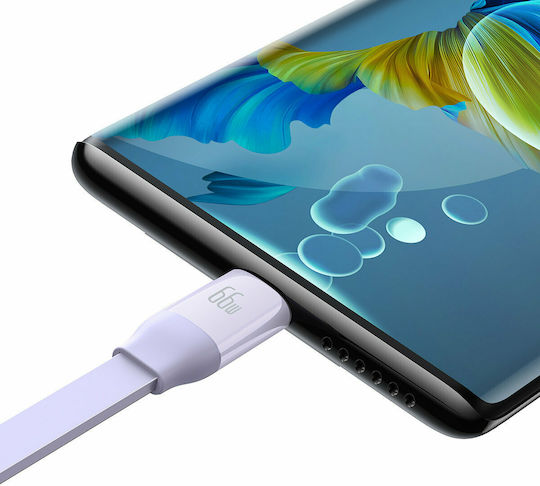 Baseus Bright Mirror 2 Retractable USB to Lightning / Type-C / micro USB Cable Μωβ 1.1m (CAMJ010105)