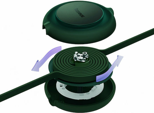 Baseus Bright Mirror 2 Flat / Retractable USB to Lightning / Type-C / micro USB Cable 3.5A Πράσινο 1.1m (CAMJ010006)