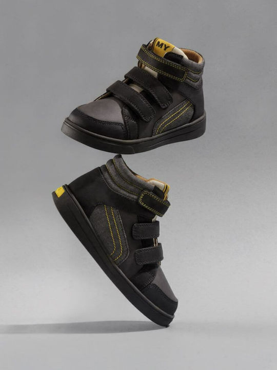 Παιδικά Sneakers High με Σκρατς Μαύρα