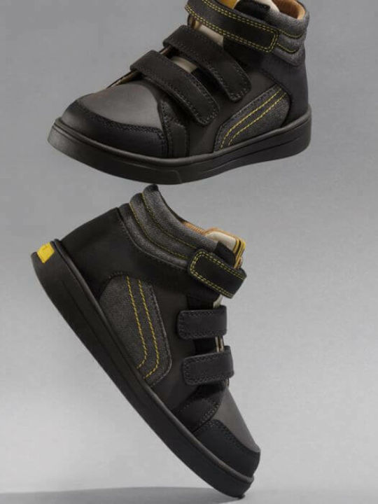 Παιδικά Sneakers High με Σκρατς Μαύρα